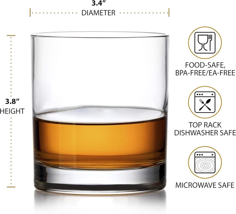 Bravario Unbreakable Tritan Plastic Whiskey Glasses | Shatterproof Double Rocks | Dishwasher-Safe | BPA-free | Perfect for Cocktail Bourbon | 12.5 oz, Set of 4 - Image 2