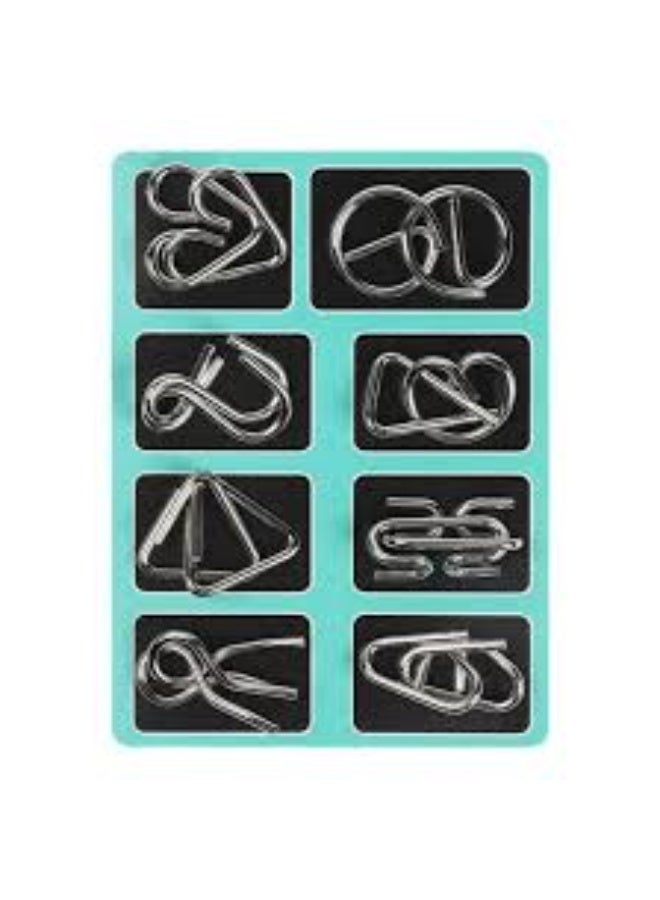 Versatile metal accessory set – 8 pieces in assorted designs – Black - Image 3