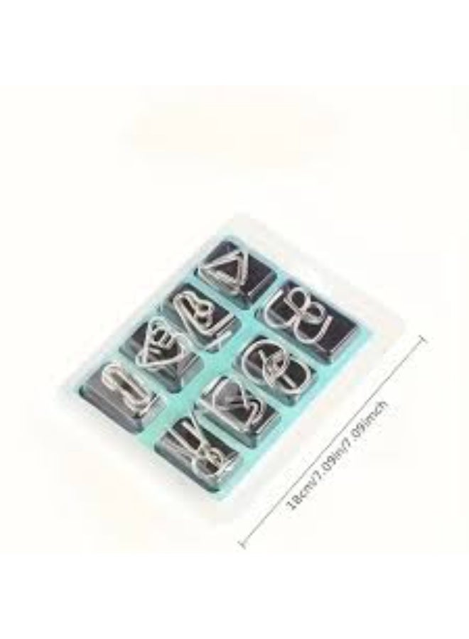 Versatile metal accessory set – 8 pieces in assorted designs – Black - Image 2