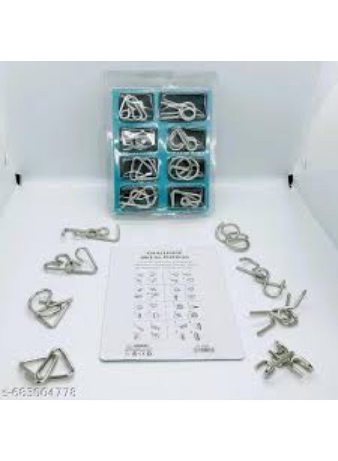 Versatile metal accessory set – 8 pieces in assorted designs – Black - Image 5
