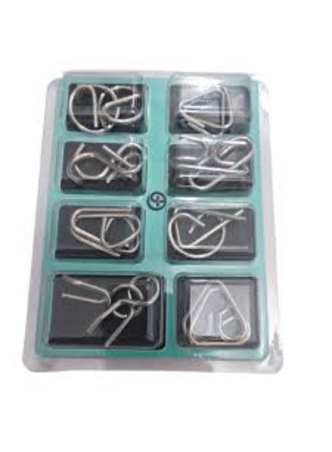 Versatile metal accessory set – 8 pieces in assorted designs – Black - Image 1
