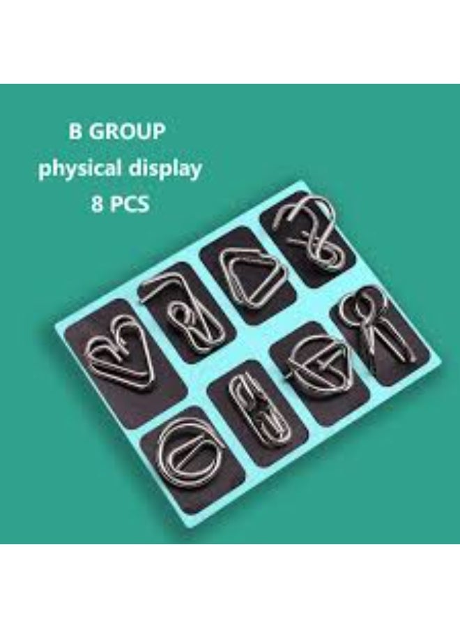 Versatile metal accessory set – 8 pieces in assorted designs – Black - Image 4