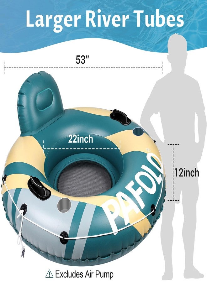 Pafolo River Tubes for Floating Heavy Duty, Pool Float Adult, 53" Inflatable Float Tube for Beach Lake Rafting, River Floats with Mesh Bottom - Image 2