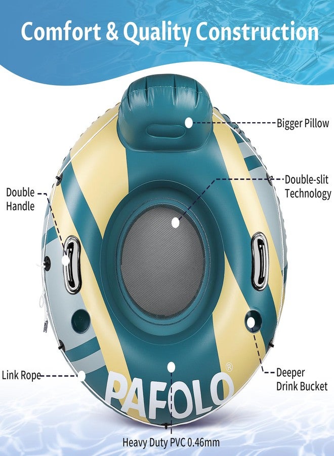 Pafolo River Tubes for Floating Heavy Duty, Pool Float Adult, 53" Inflatable Float Tube for Beach Lake Rafting, River Floats with Mesh Bottom - Image 5