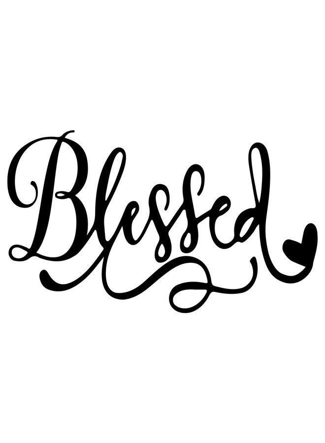 SUPERDANT Blessed Wall Sticker Art Word Blessed Wall Decals Home Vinyl Decal Saying PVC Wallpaper Decal Prayer Sticker for Bedroom Living Room Dining Room Decoration 14.5x6.7in - Image 1