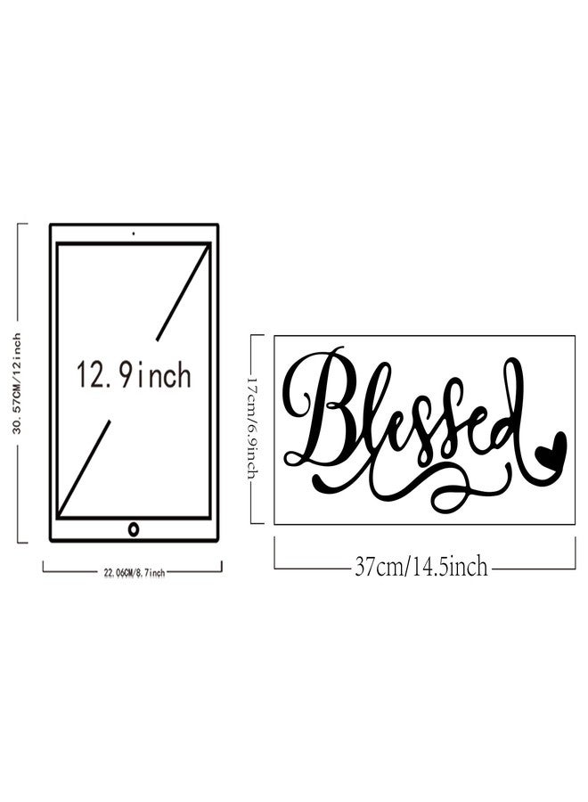 SUPERDANT Blessed Wall Sticker Art Word Blessed Wall Decals Home Vinyl Decal Saying PVC Wallpaper Decal Prayer Sticker for Bedroom Living Room Dining Room Decoration 14.5x6.7in - Image 2