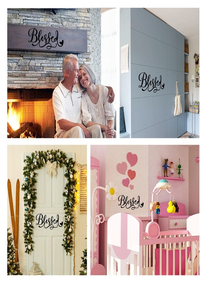 SUPERDANT Blessed Wall Sticker Art Word Blessed Wall Decals Home Vinyl Decal Saying PVC Wallpaper Decal Prayer Sticker for Bedroom Living Room Dining Room Decoration 14.5x6.7in - Image 5