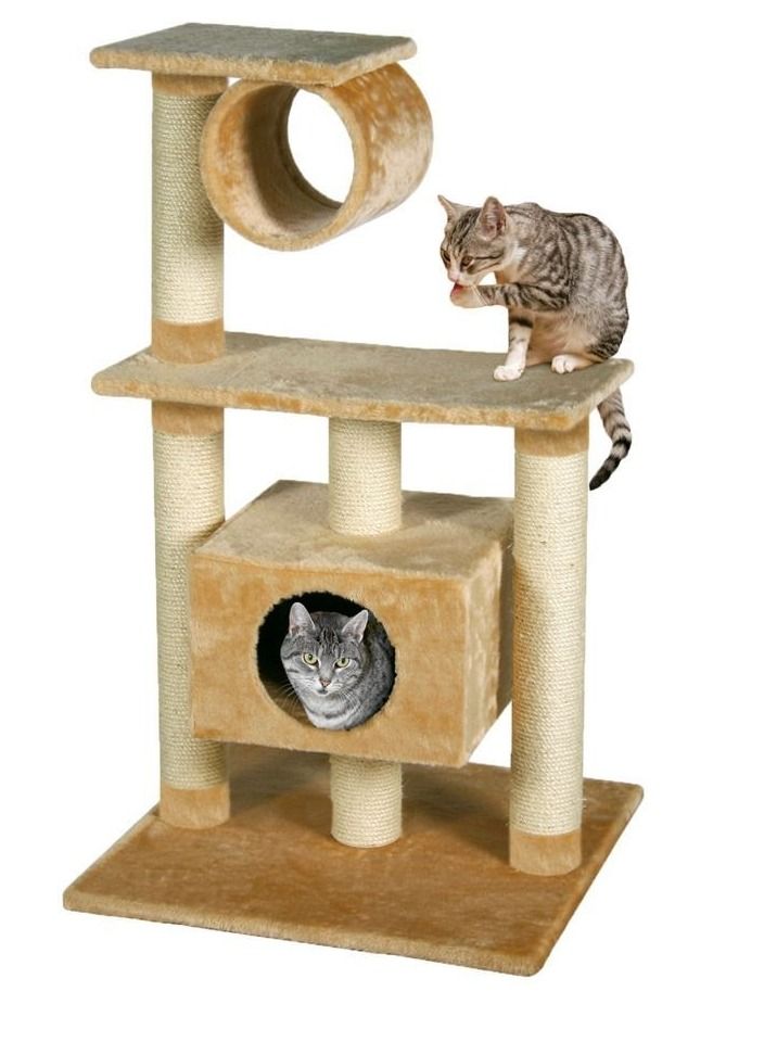 Flamingo Scratch Pole Teide Cat House Beige 103X60X57Cm