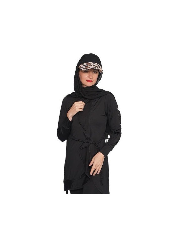 فيمني وورلد ملابس سباحة بوركيني كلاسيكية سوداء أنثوية  - Image 4