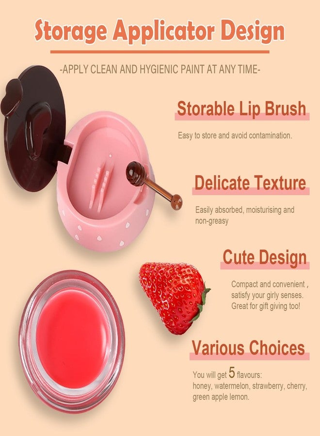 IFVGFB 5PCS Natural Honey Lip Balm Set - Moisturizing Beeswax Formula for Dry, Chapped Lips - Non-Greasy, Day & Night Use, Bee Balm Lip Balm Honey Pot - Image 4