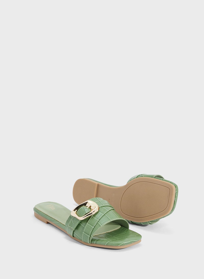 ELLA Flat Sandal With Buckle - Image 3
