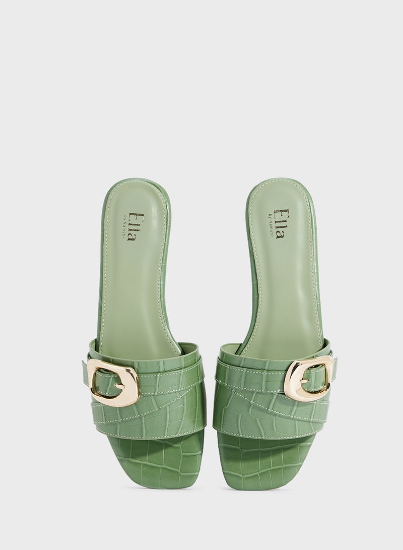 ELLA Flat Sandal With Buckle - Image 4