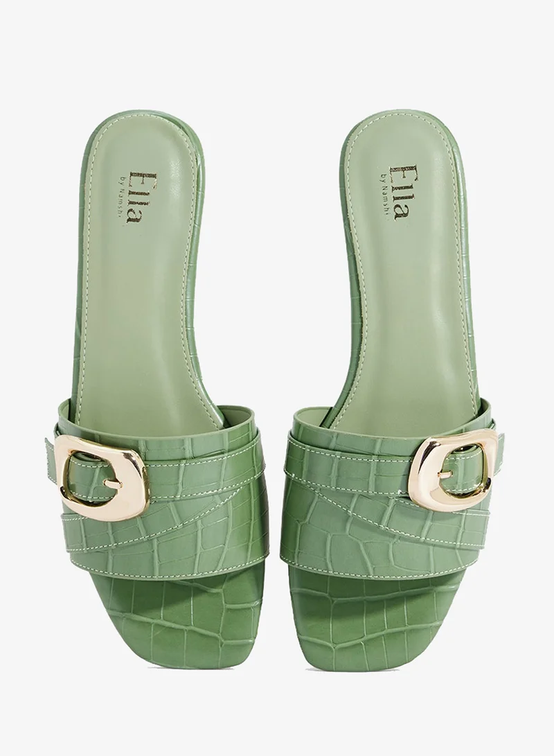 ELLA  Flat Sandal With Buckle for Women | Best Price UAE