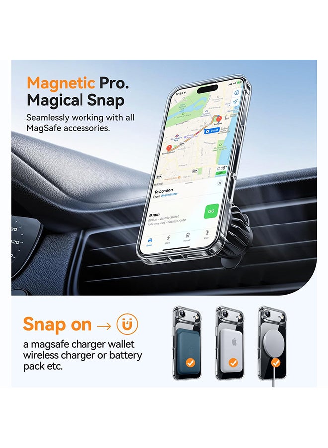 O Ozone Magnetic Case For iPhone Air [Compatible with MagSafe ] Shockproof Military-Grade Protection, Classic Hybrid Phone Case -Clear - Image 5