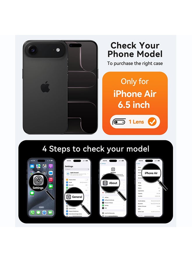 O Ozone Magnetic Case For iPhone Air [Compatible with MagSafe ] Shockproof Military-Grade Protection, Classic Hybrid Phone Case -Clear - Image 2