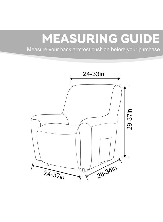Cupuamon Recliner Chair Covers,Lazy Boy Recliner Covers Stretch Reclining Covers 1 Piece Furniture Protector with Elastic Bottom for Dog,Kids-Silver - Image 2