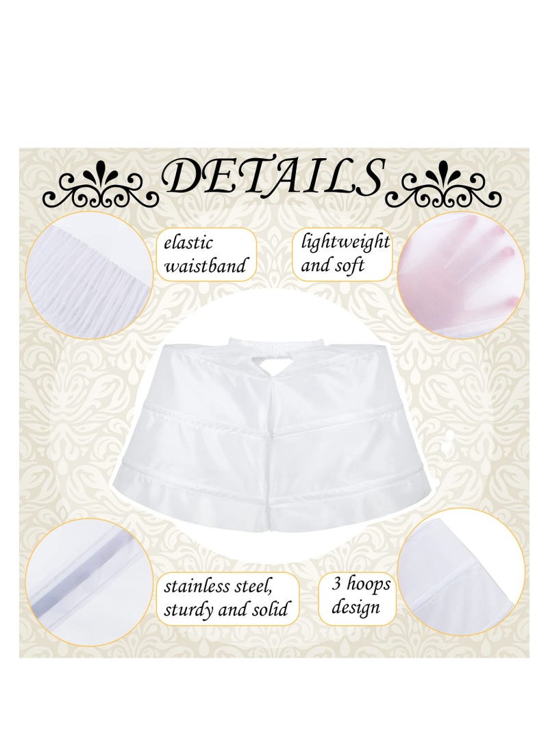 Victorian Dress Pannier, Double Pannier Petticoat, Short Victorian Dress Double Pannier Petticoat, One size for Women Girls Rococo Ball Gown Gothic Victorian Dress Skirt Costume (White) - Image 3