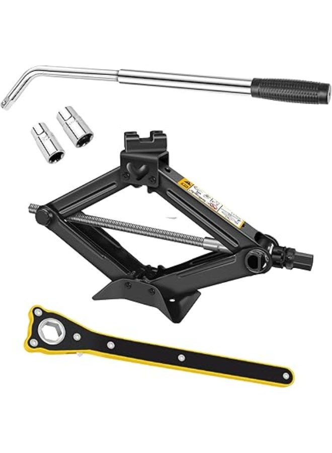 2 Ton Heavy Duty Scissor Jack & Telescoping Lug Wrench Kit - Durable Car & Van Tire Change Tools - Image 1