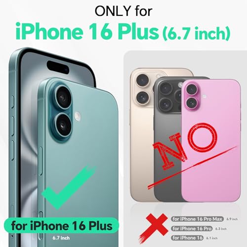 TUCCH Case Wallet for iPhone 16 Plus 3 Card Holder Slots Folio PU Leather Cover RFID Blocking Stand Flip TPU Shockproof Interior Case Compatible with iPhone 16 Plus Black - Image 3