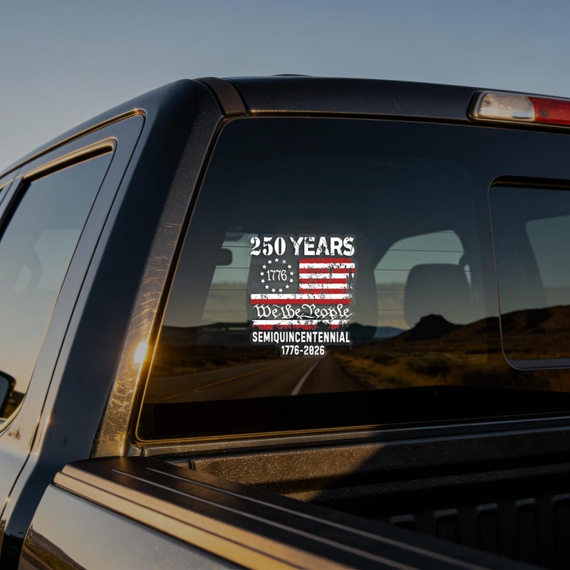 TIPSANGGO America's 250th Anniversary Car Decal,We The People Distressed American Flag Sticker for Cars, Trucks & Windows,1776-2026 Semiquincentennial Patriotic Flag Vinyl Decal - Image 2