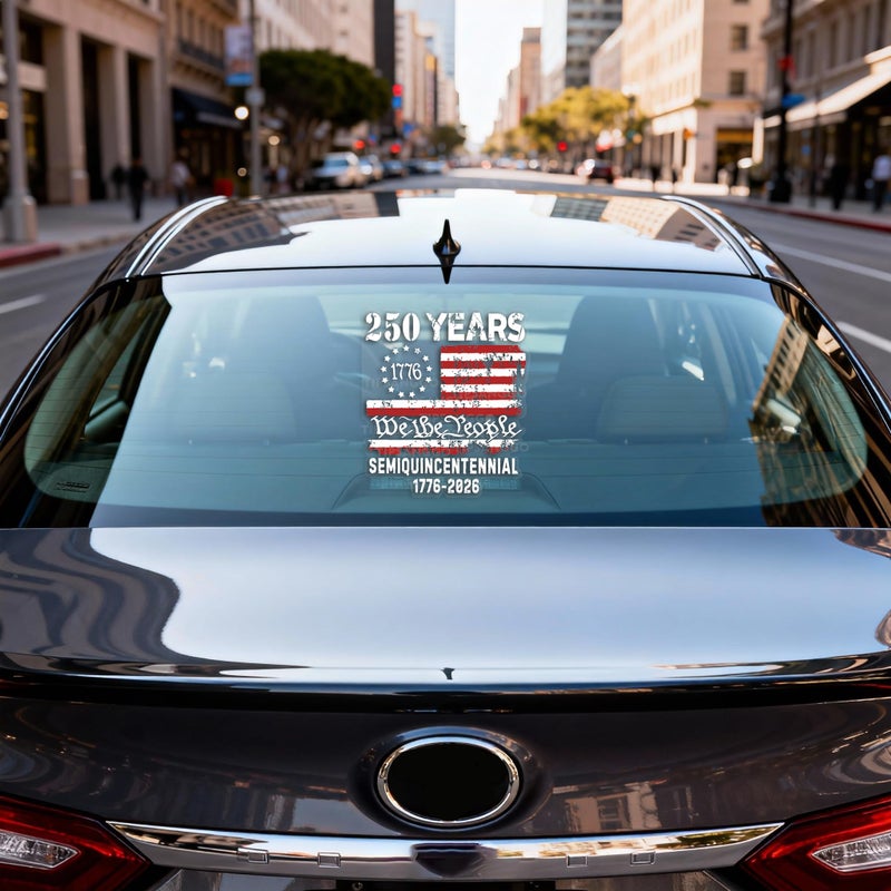 TIPSANGGO America's 250th Anniversary Car Decal,We The People Distressed American Flag Sticker for Cars, Trucks & Windows,1776-2026 Semiquincentennial Patriotic Flag Vinyl Decal - Image 4