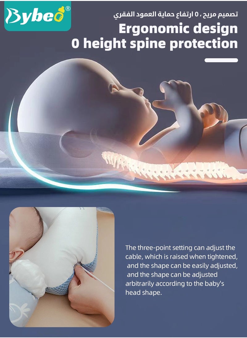 Bybeo - Baby Nursing Pillow, Baby Head Shaping Pillow, Newborns Nursing Sleeping Pillow, Infant Head Support with U-shaped Legs For Boys and Girls, Superior Quality, Adjustable and Removable - Image 1