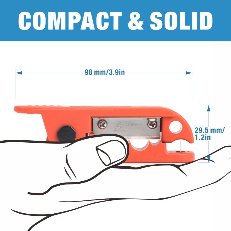 IWISS iCrimp ICP-240 Cable Stripper for AWG 12 to 4/0 Round Cables, Radial Wire Stripper with 2 Extra Blades - Image 4