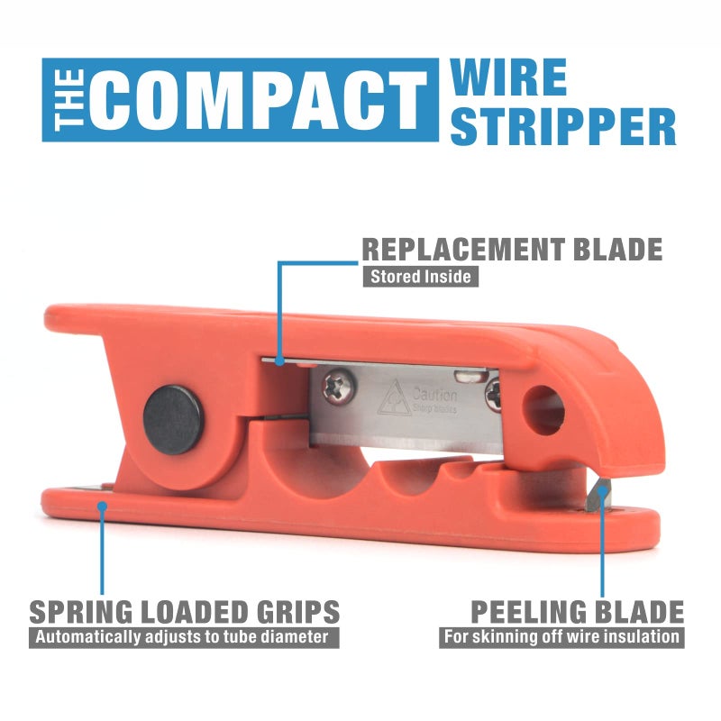 IWISS iCrimp ICP-240 Cable Stripper for AWG 12 to 4/0 Round Cables, Radial Wire Stripper with 2 Extra Blades - Image 5
