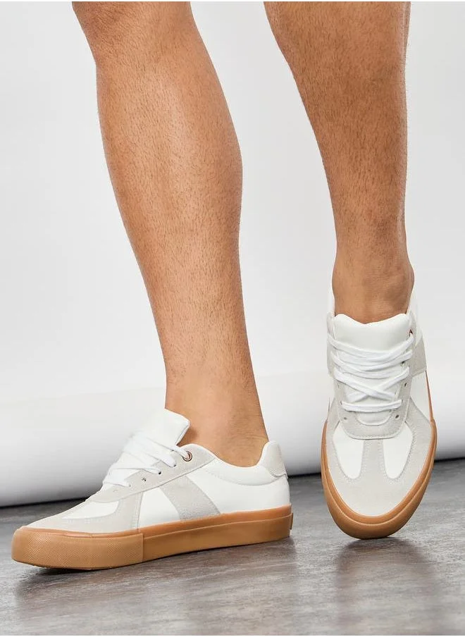 Styli Vintage Suede Canvas Sole Lace Up Sneakers