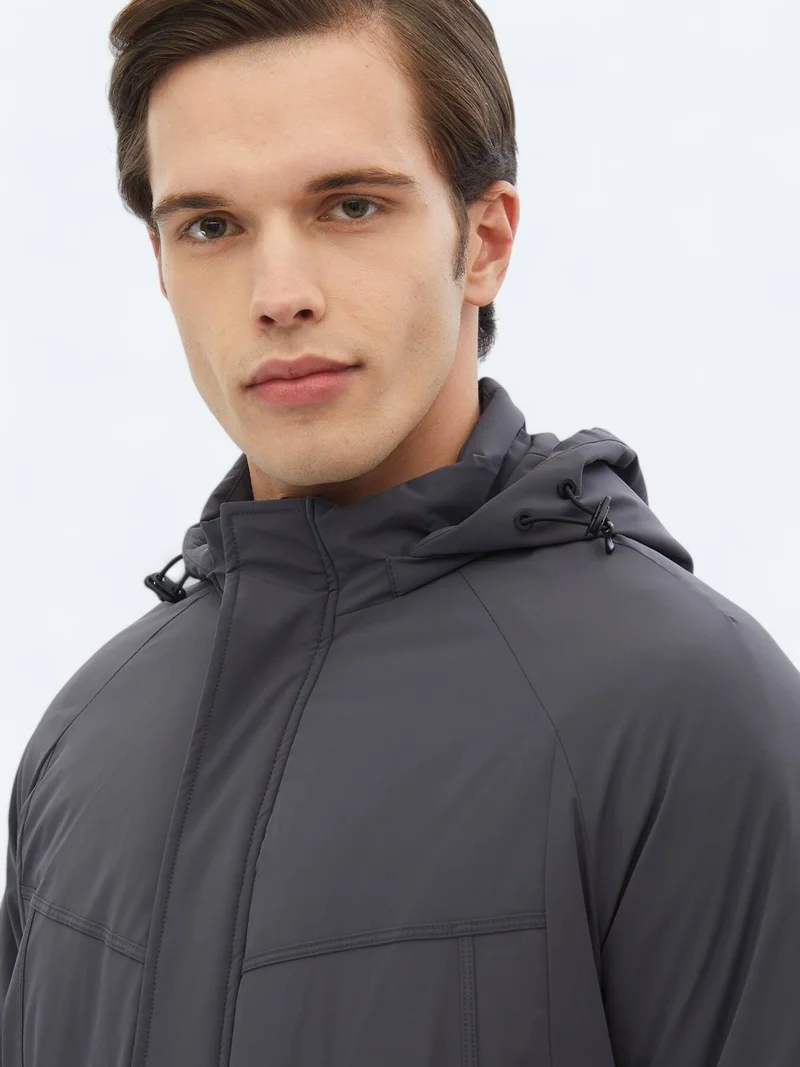 Kip Grey Regular Fit Casual Weaving Coat