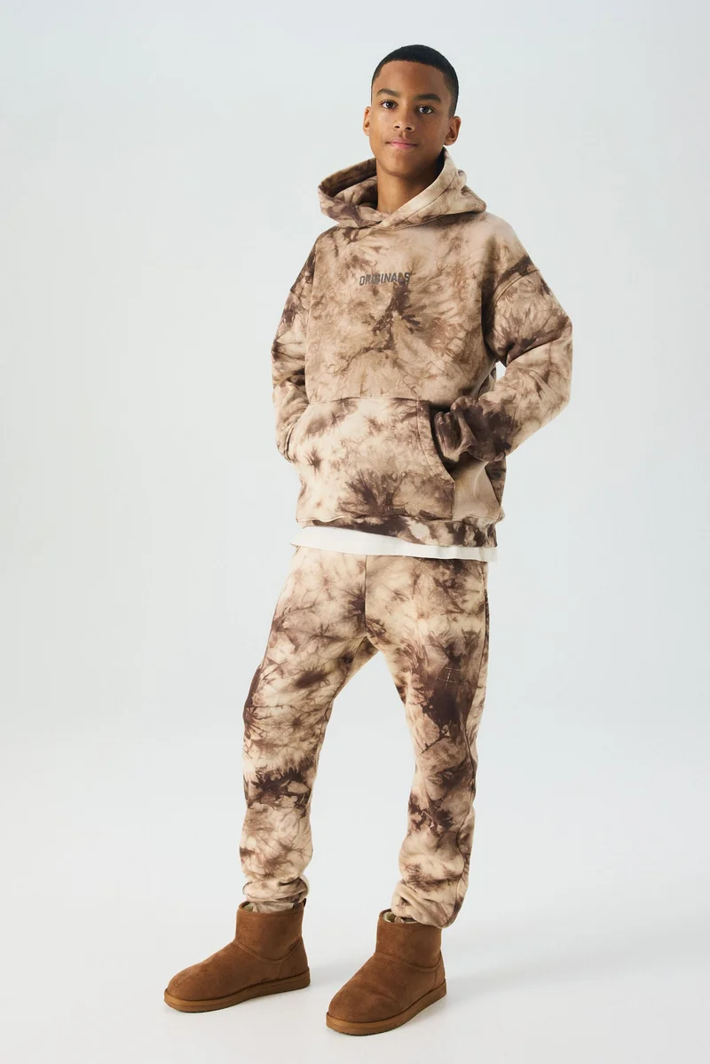 اتش اند ام بنطلون رياضي من نسيج سويت شيرت بطبعة