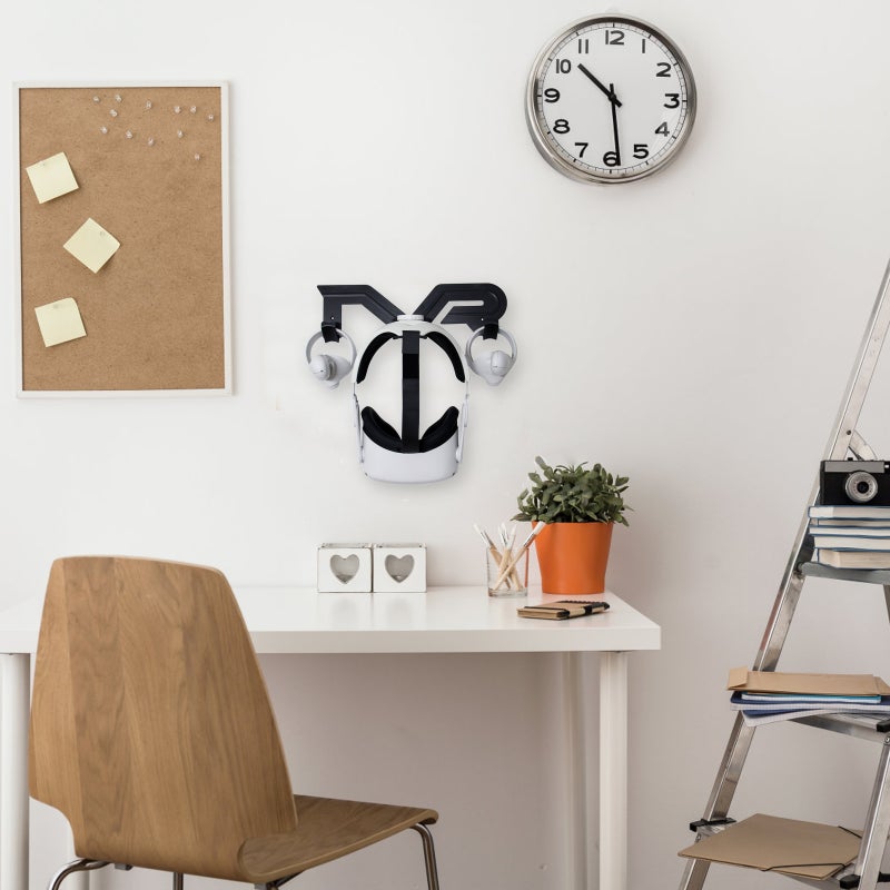2 Sets of Convenient VR Wall Storage Stand Practical Storage Rack (Black) - Image 5