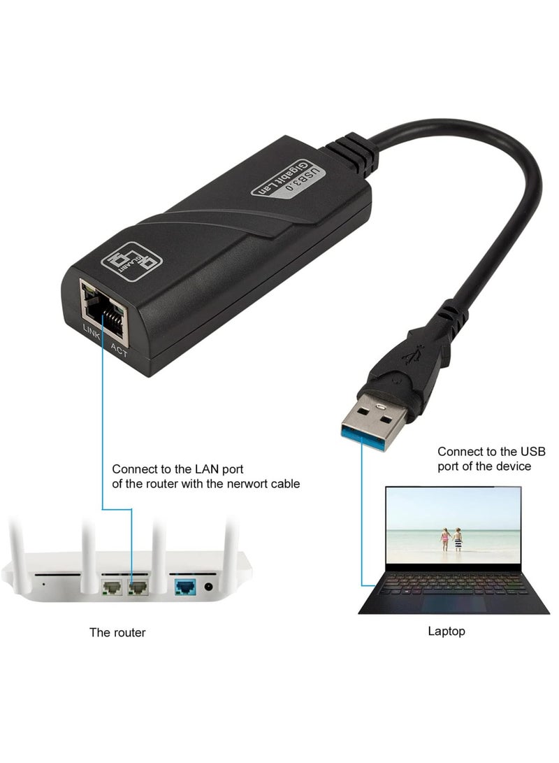 LEDIN Wired Network Adapter USB 3.0 To Gigabit Ethernet RJ45 LAN 10/100/1000Mbps Ethernet Network Card for Laptop PC - Image 5