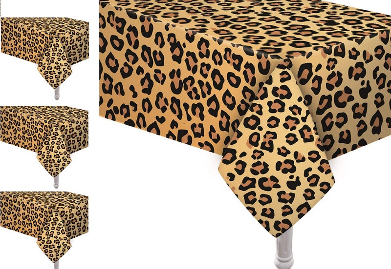 Oojami 4 Pack Animal Safari Theme Zoo Print Table Cover Animal Theme Tablecloth Party Supplies Ideal for Jungle Animal theme Birthday Parties Animal Theme Party Baby Showers Birthday Themed Party Leopard - Image 2