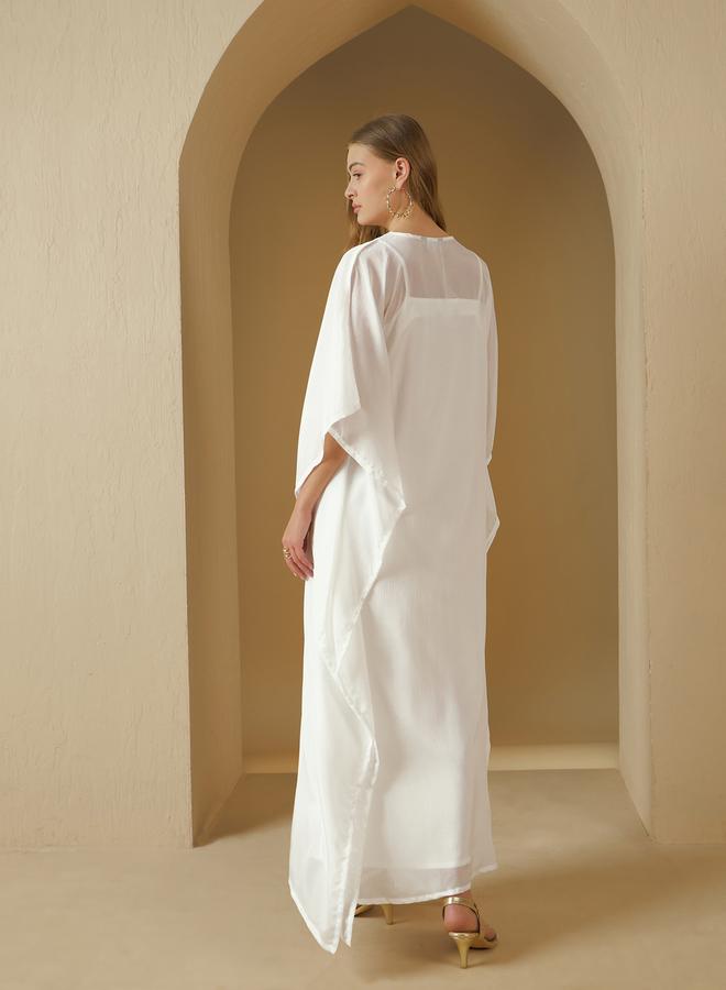 Styli Embroidered Yoke Kaftan with Slip Dress  - Image 5