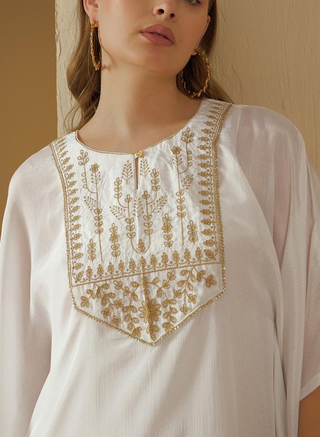 Styli Embroidered Yoke Kaftan with Slip Dress  - Image 4