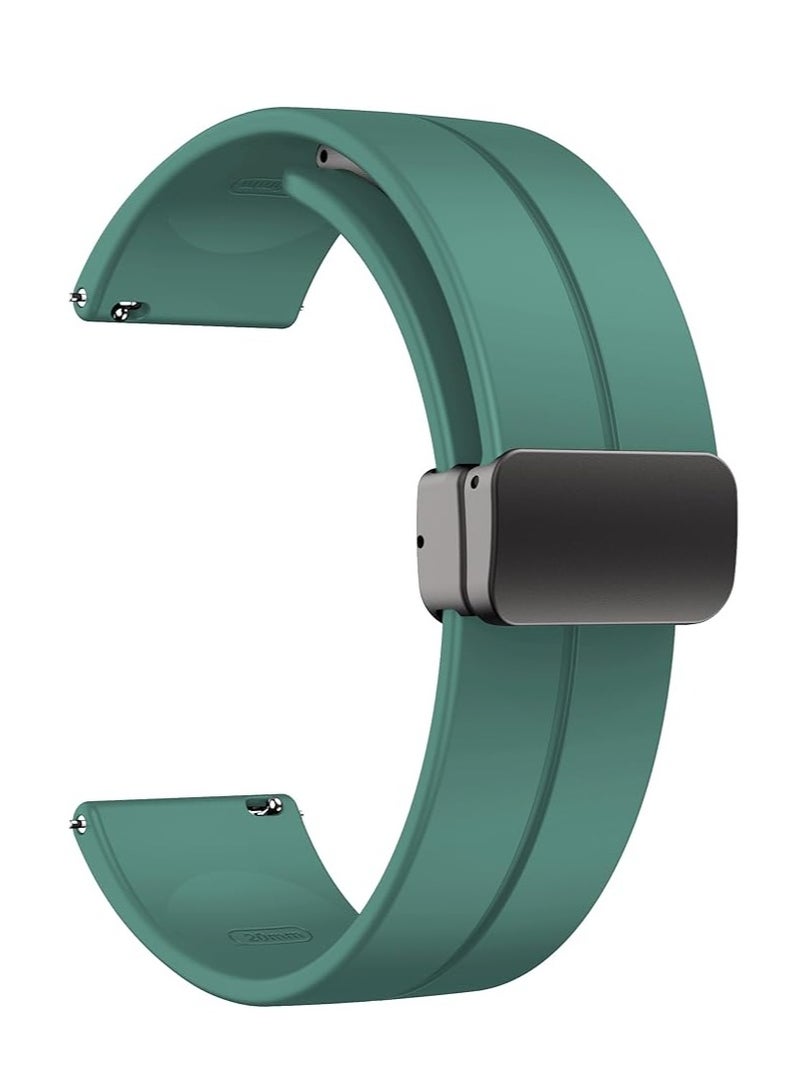 ELTRAZONE Magnetic Silicone Watch Band 16mm 18mm 19mm 20mm 22mm – Quick Release Strap for Men & Women – Soft Skin-Friendly Sport Replacement Band for Smartwatch & Analog Watches – Durable, Waterproof, Magnetic Folding Clasp for All-Day Comfort - Image 1