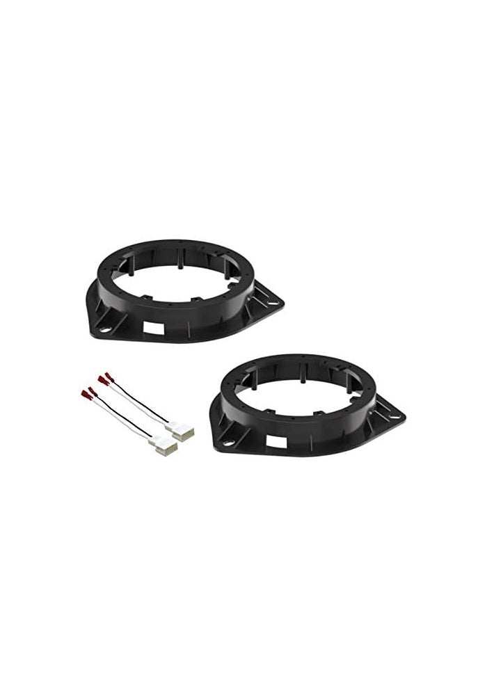 ASC Audio Premium 6-Inch Front Door Speaker Install Adapter Mount Bracket Plates + Speaker Wire Harness for Toyota