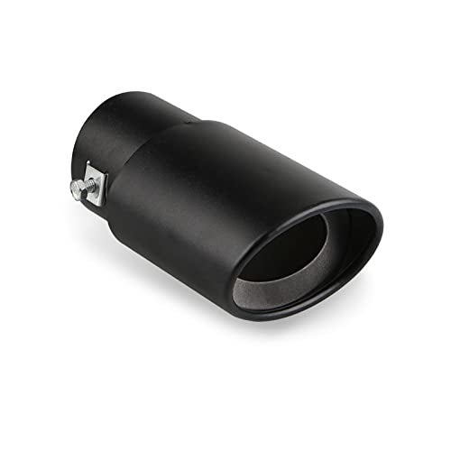 Miytsya 1 PC Car Exhaust Tip 248 Inlet 334 Outlet 55 Overall Length Stainless Steel Exhaust Tips Universal Chrome Polished Tailpipe Tip Muffler Tip Pipes Bolt On Design BlackStraight - Image 1