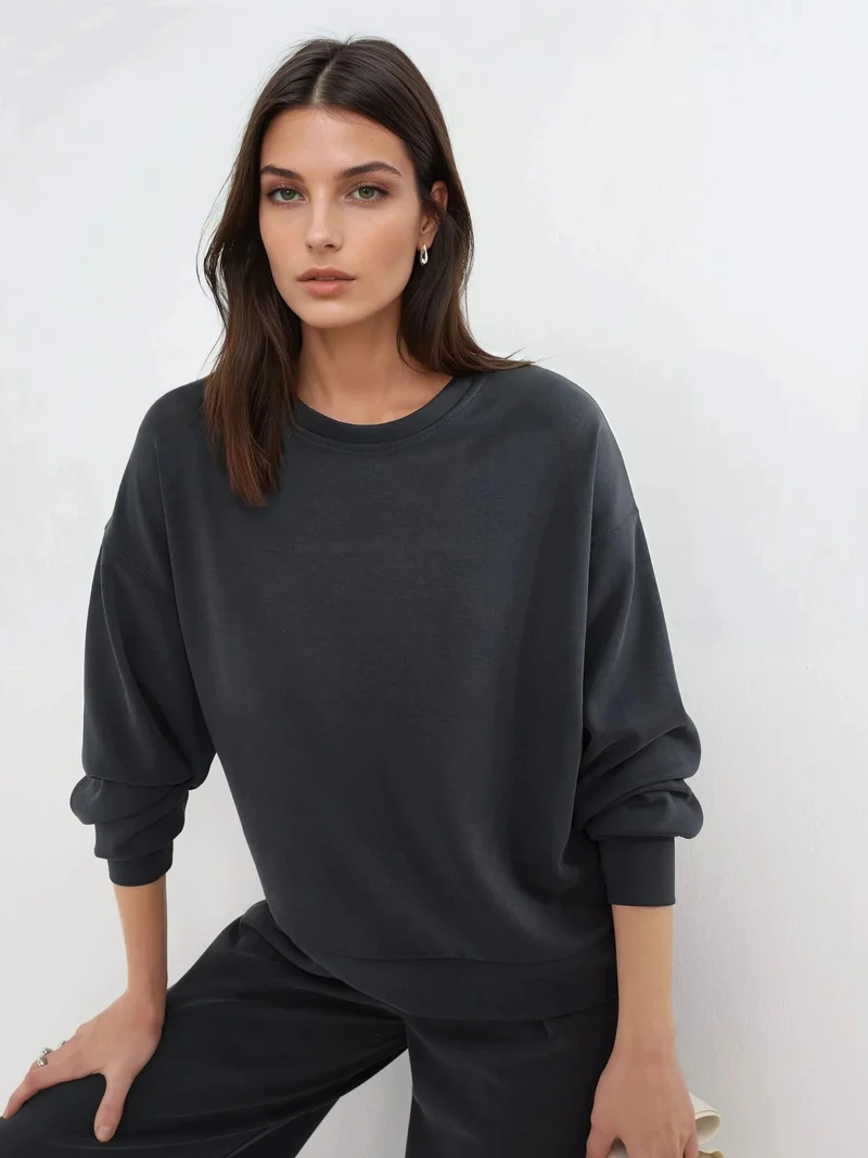 Busem BUSEM Relaxed Fit Crew Neck Modal Sweatshirt