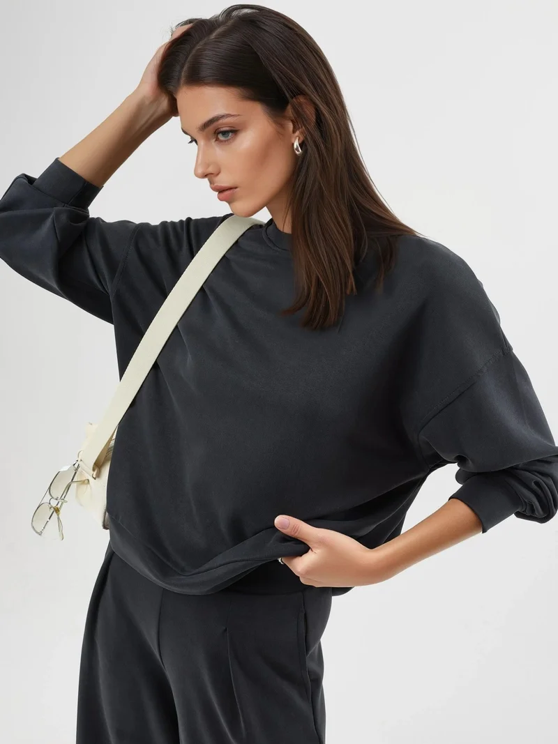 Busem BUSEM Relaxed Fit Crew Neck Modal Sweatshirt