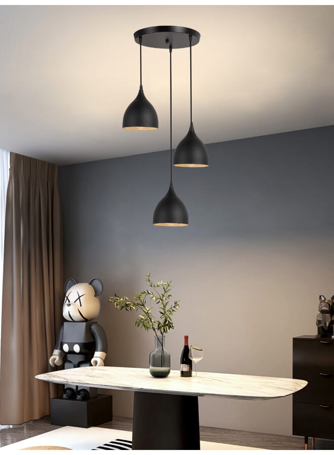 Best Power Modern Kitchen Chandelier 3 Lamps Light 1010-3 with E27 Lamp Base (Bulb Not Included), 130cm Adjustable Length – Perfect for Kitchen & Dining Spaces - Image 1