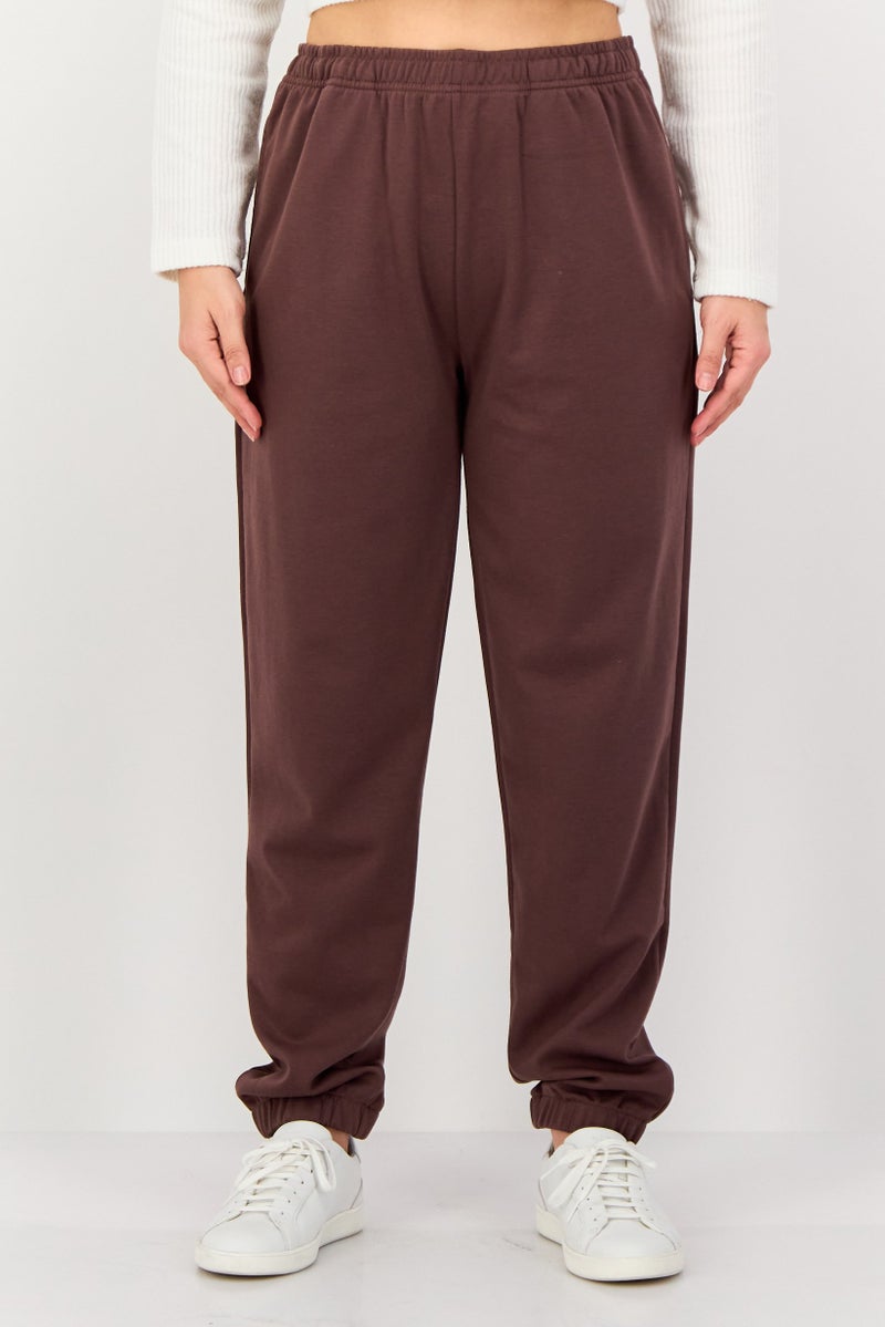Core Elements Women Regular Fit Solid Jogger Pants, Coco Brown - Image 1