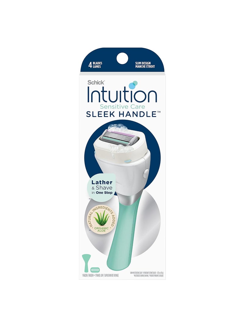Intuition Schick Intuition Sensitive Care 4Blade Pivoting Razor Silver Modern Style Womens Sensitive Skin 1 Count 