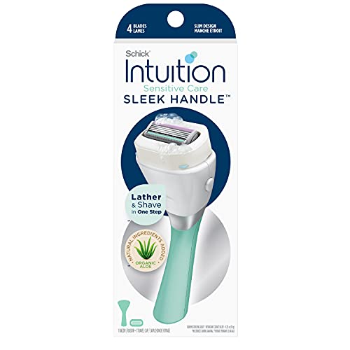 Intuition Schick Intuition Sensitive Care 4-Blade Pivoting Razor, Silver, Modern Style, Women's Sensitive Skin, 1 Count - Image 1