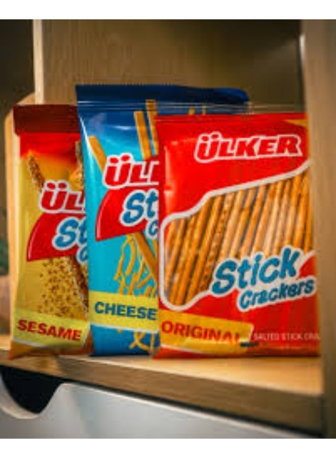 Ulker Ülker Sticks Cheese, Pack of 3 | Crunchy Baked Breadsticks with Cheese Flavor | Light & Savory Snack for Anytime Enjoyment - Image 2