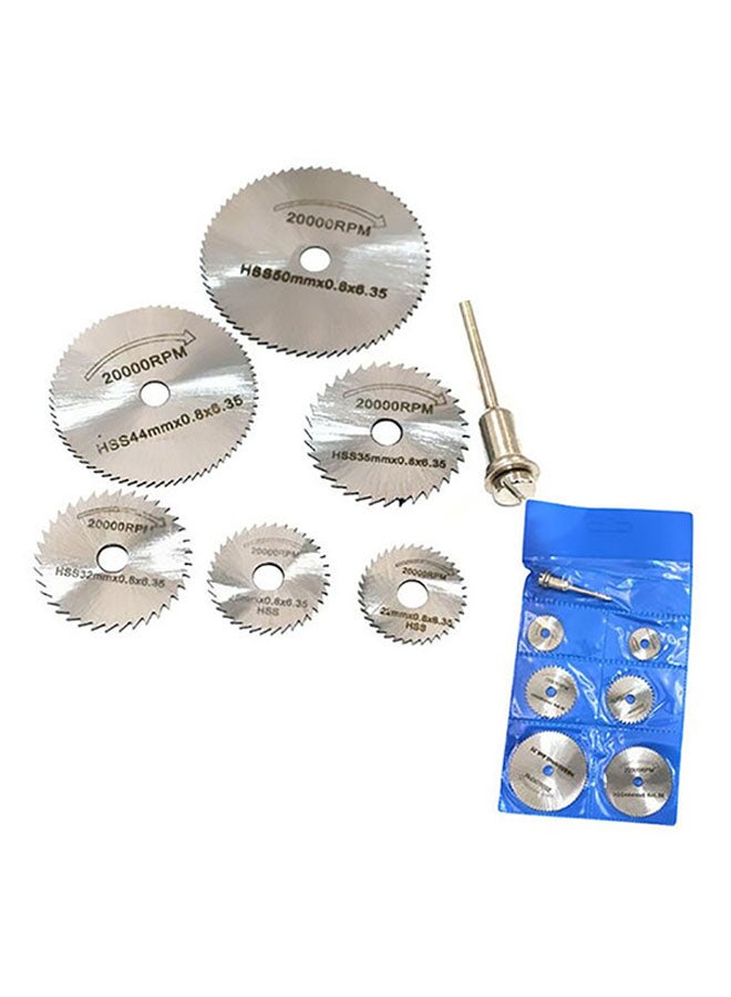 7-Piece Circular Saw Blades Kit Silver 20x10cm