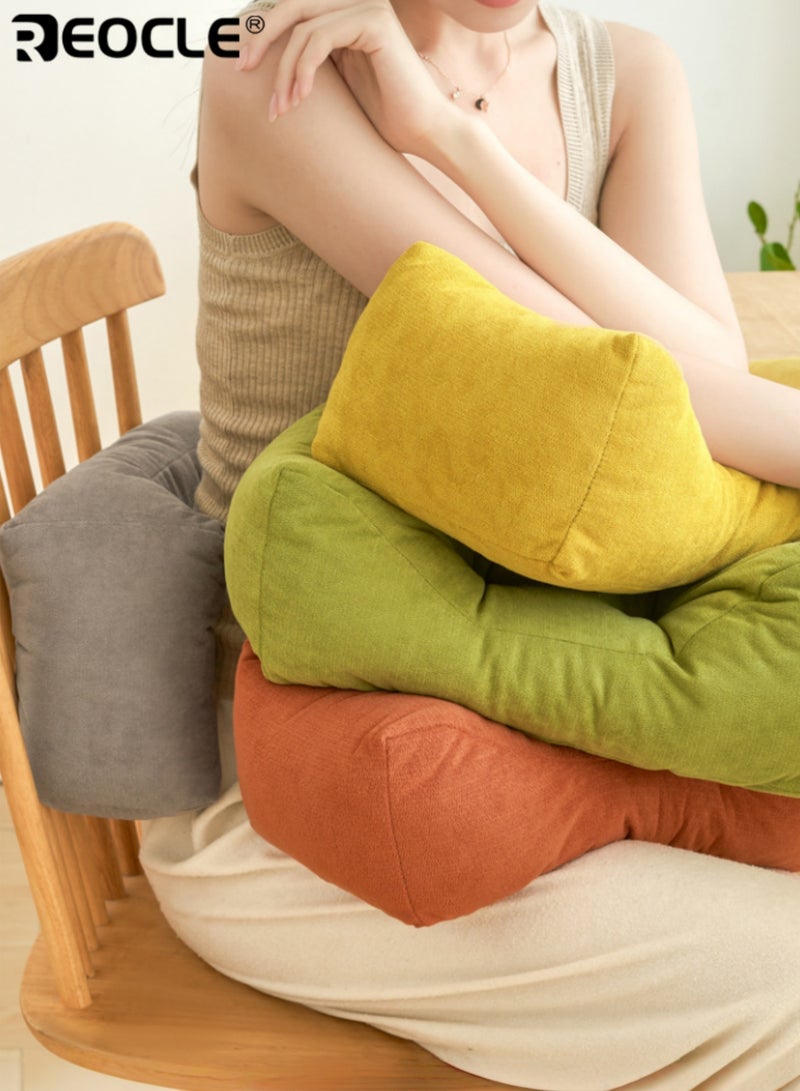 ريوكل وسادة قطنية مريحة بتصميم دعم الظهر ووسادة مريحة - مسند ظهر للكرسي بغطاء قابل للتنفس للمكتب والطلاب والقيلولة - Image 3