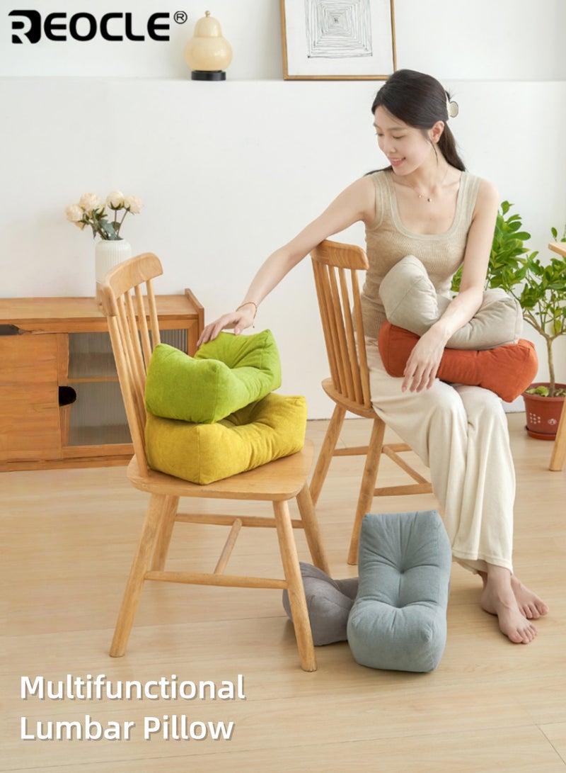 ريوكل وسادة قطنية مريحة بتصميم دعم الظهر ووسادة مريحة - مسند ظهر للكرسي بغطاء قابل للتنفس للمكتب والطلاب والقيلولة - Image 2