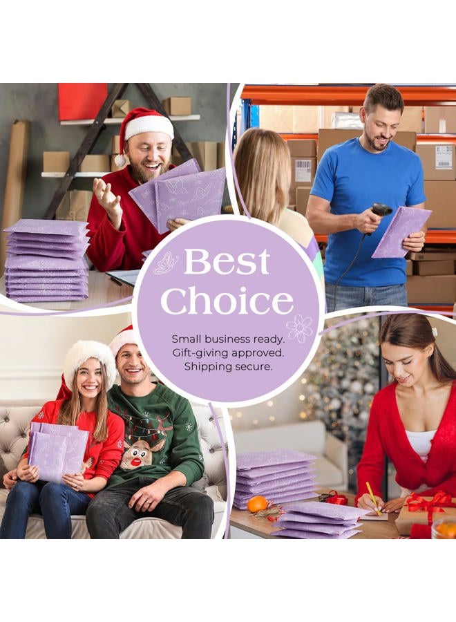 Metronic Bubble Mailers 6x10" 50 Pack Usable Size 6x9, Waterproof Padded Envelopes for Small Business, Self Seal Mailing Bubble Envelopes, Padded Mailers for Gifts Packaging, Shipping Purple Butterfly - Image 3